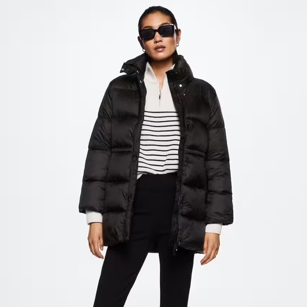 Black anorak (puffer coat) from Mango